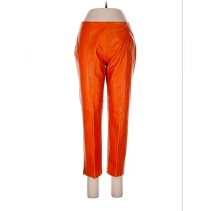 Versus Versace ITALY MADE 100% Buttery Soft Leather Capri Pants Size 44 M Orange